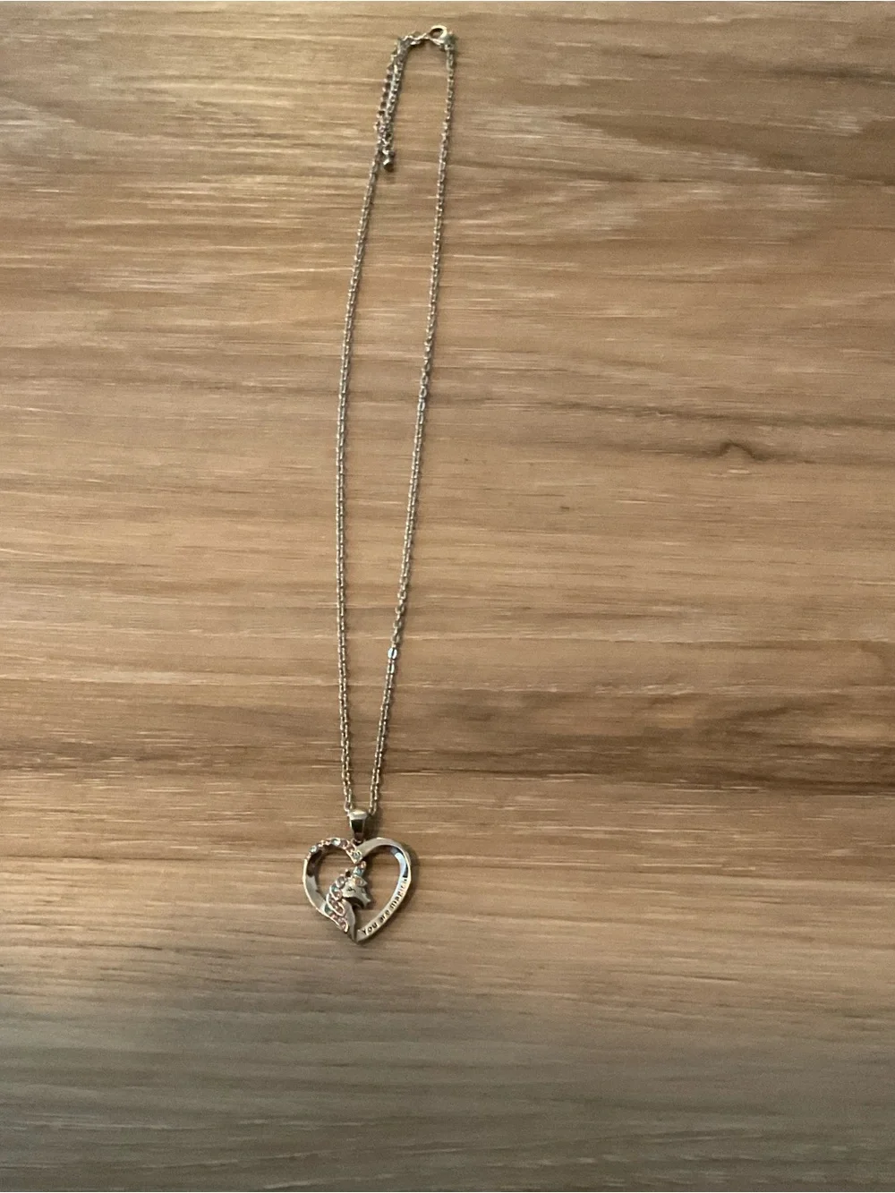 Silver Heart unicorn Necklace - Jewelry